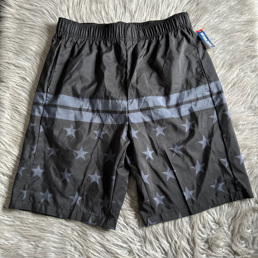Mission Ridge Swim Trunks Mens Size Medium Black Gray Swimsuit Swimwear